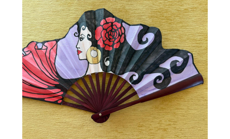 Abanico seda flamenca