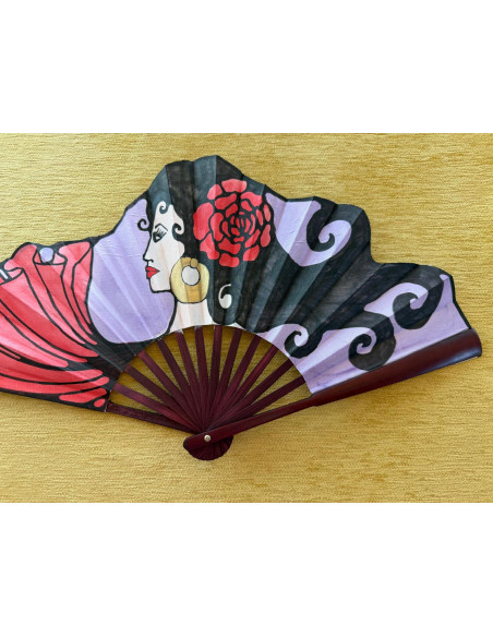 Abanico seda flamenca