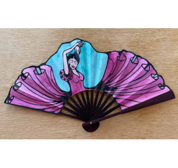 Abanico seda flamenca