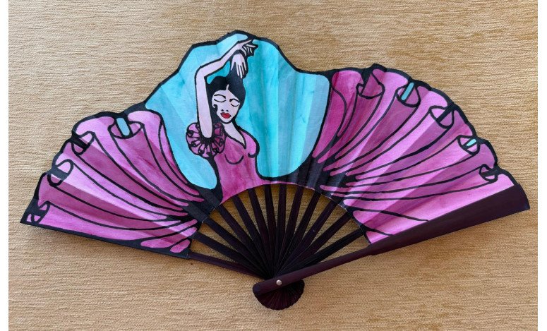 Abanico seda flamenca