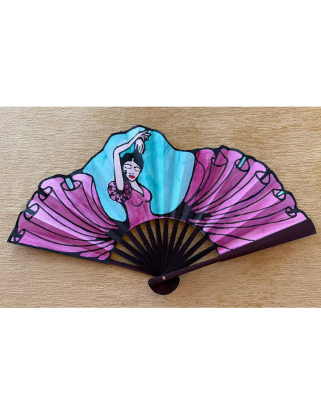 Abanico seda flamenca