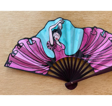 Abanico seda flamenca 2