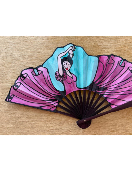Abanico seda flamenca
