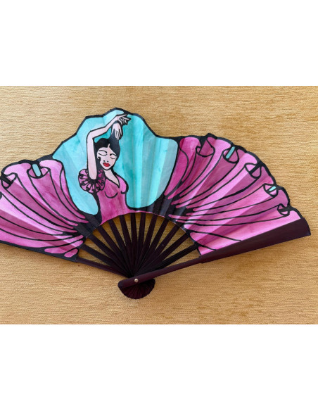 Abanico seda flamenca
