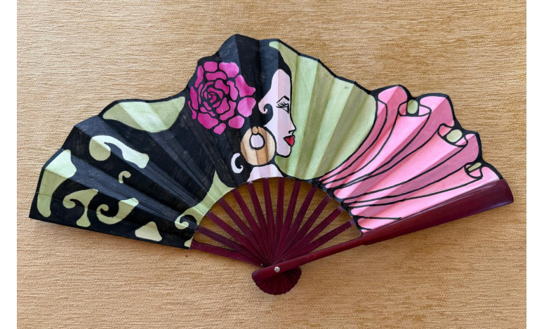 Abanico seda flamenca