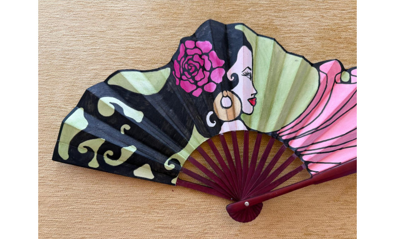 Abanico seda flamenca