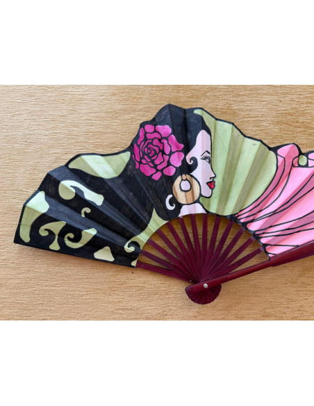 Abanico seda flamenca