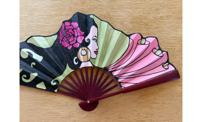 Abanico seda flamenca