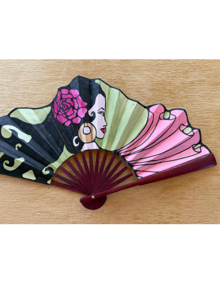 Abanico seda flamenca