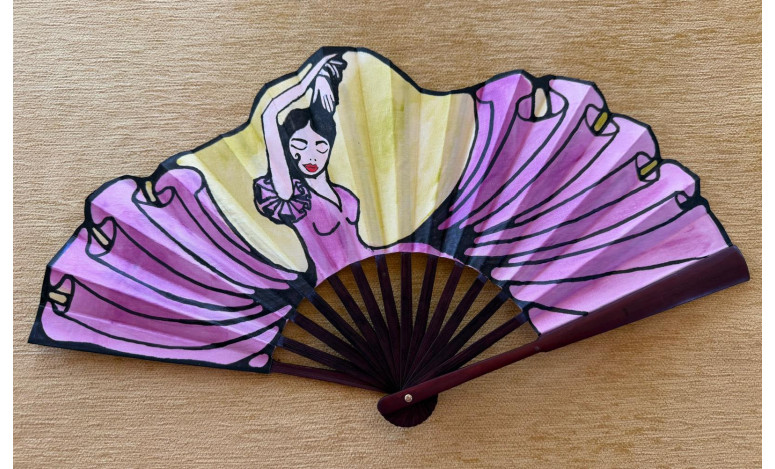 Abanico seda flamenca