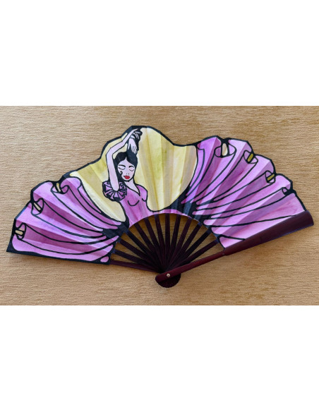 Abanico seda flamenca