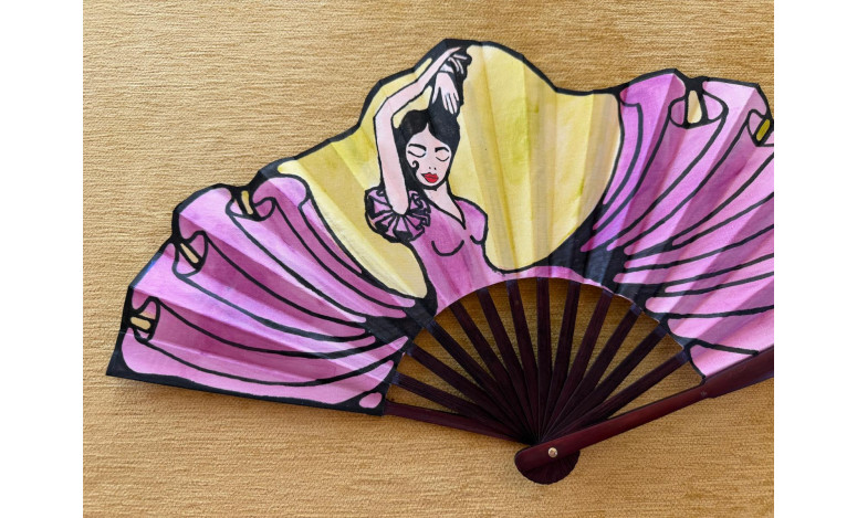 Abanico seda flamenca