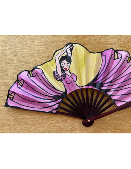 Abanico seda flamenca