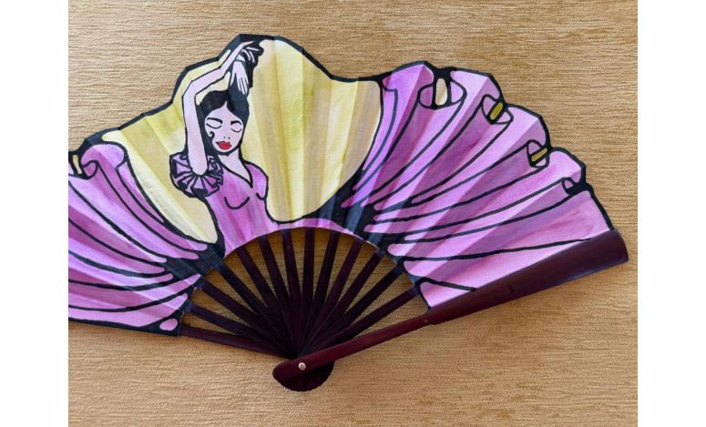 Abanico seda flamenca