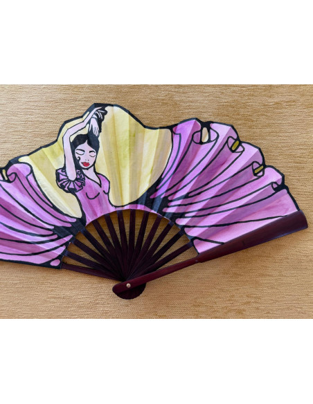 Abanico seda flamenca