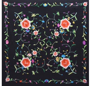 Mantón mano seda 115cm 2