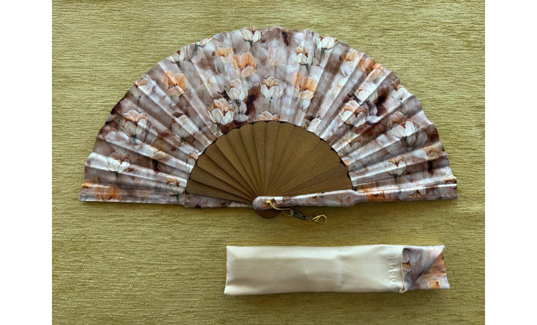 Abanico batik flores