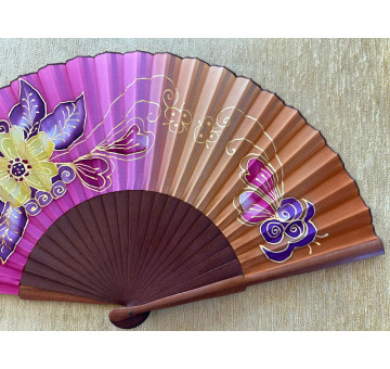 Abanico seda flor 2