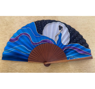 Abanico seda flamenca