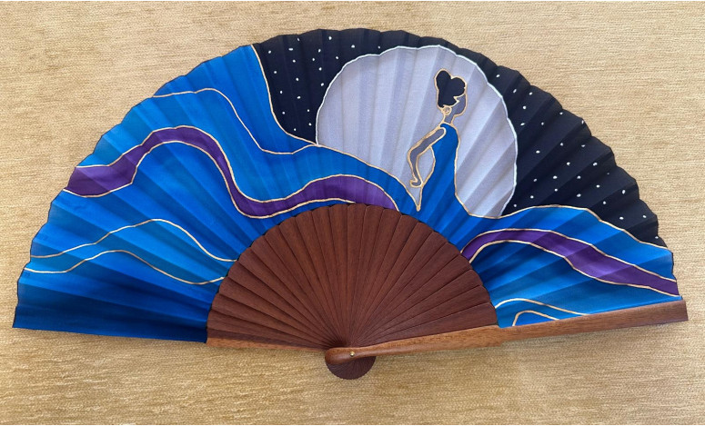Abanico seda flamenca