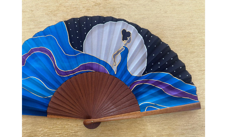 Abanico seda flamenca