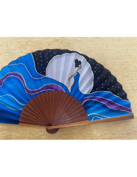 Abanico seda flamenca