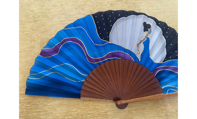 Abanico seda flamenca