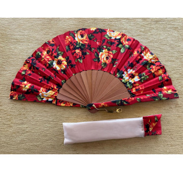 Abanico batik flores