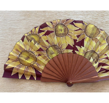 Abanico seda girasoles 2
