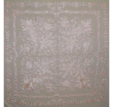 Mantón mano seda 140cm 2