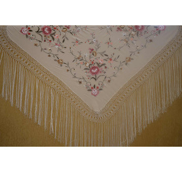 Mantón mano seda 115cm 2