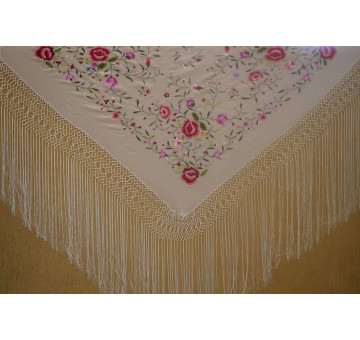 Mantón mano seda 115cm 2