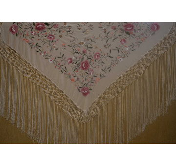 Mantón mano seda 115cm 2