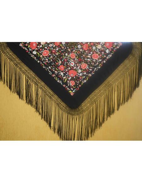Mantón bordado a mano en seda 100 cm