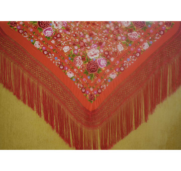 Mantón mano seda 140cm 2