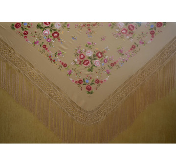 Mantón mano seda 140cm 2