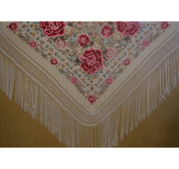 Mantón mano seda 140cm 2