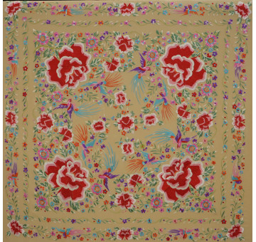 Mantón mano seda 140cm 2