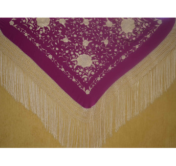 Mantón mano seda 115cm 2