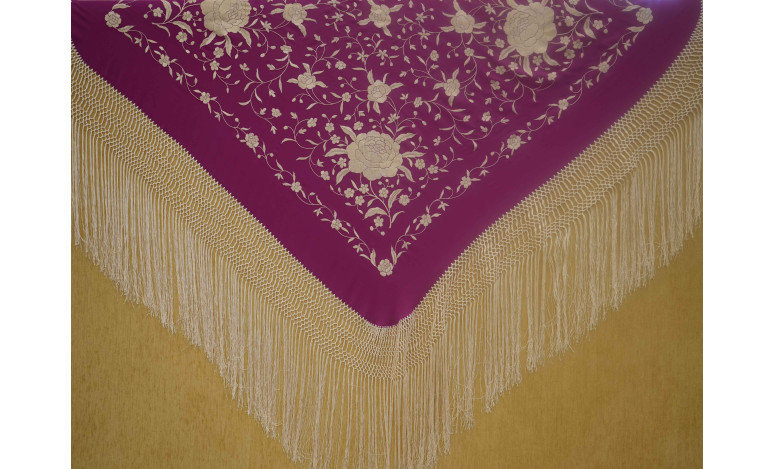 Mantón mano seda 115cm