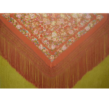 Mantón mano seda 140cm 2
