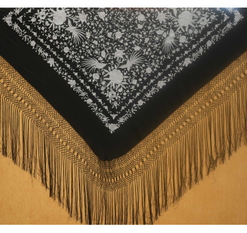 Mantón mano seda 140cm 2