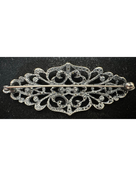 Broche mantilla rodio