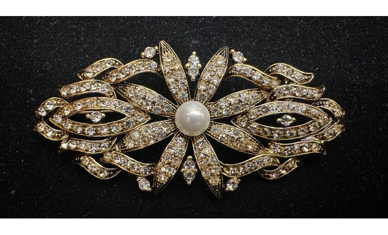 Broche mantilla rodio