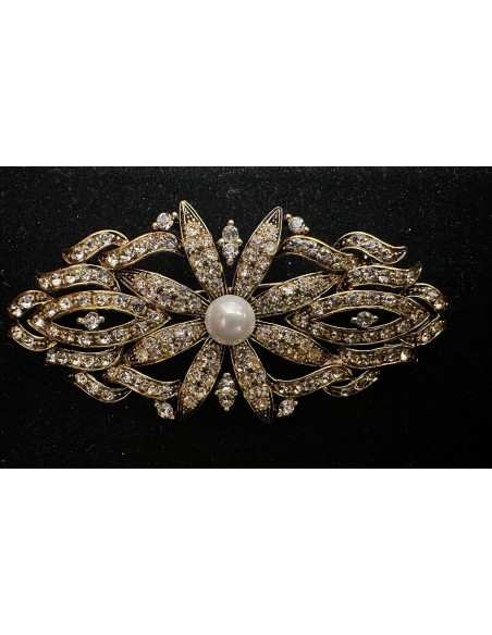 Broche mantilla rodio