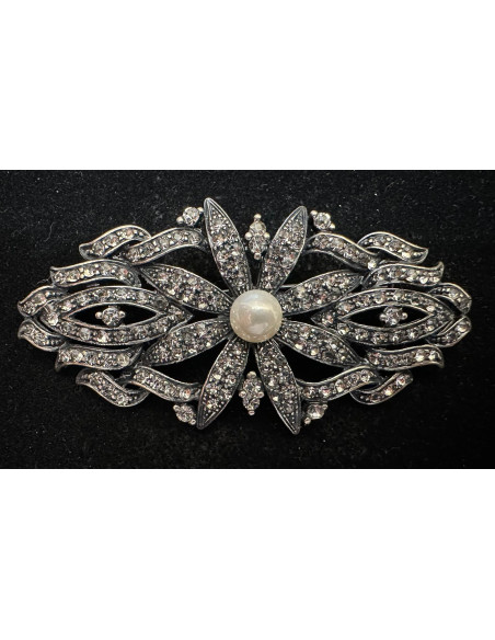 Broche mantilla rodio