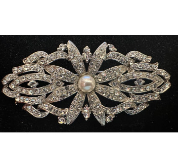 Broche mantilla rodio