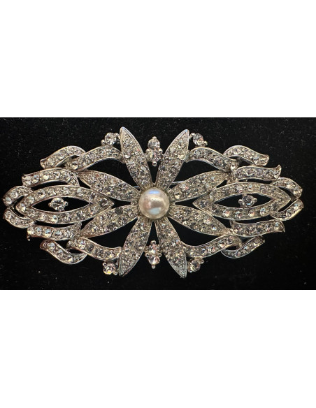 Broche mantilla rodio