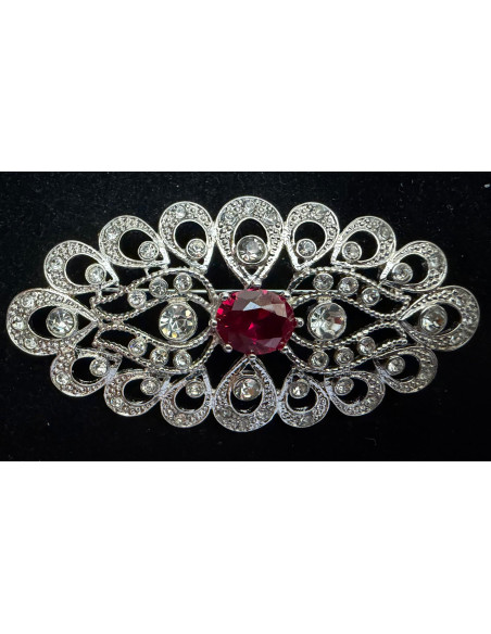 Broche mantilla rodio color