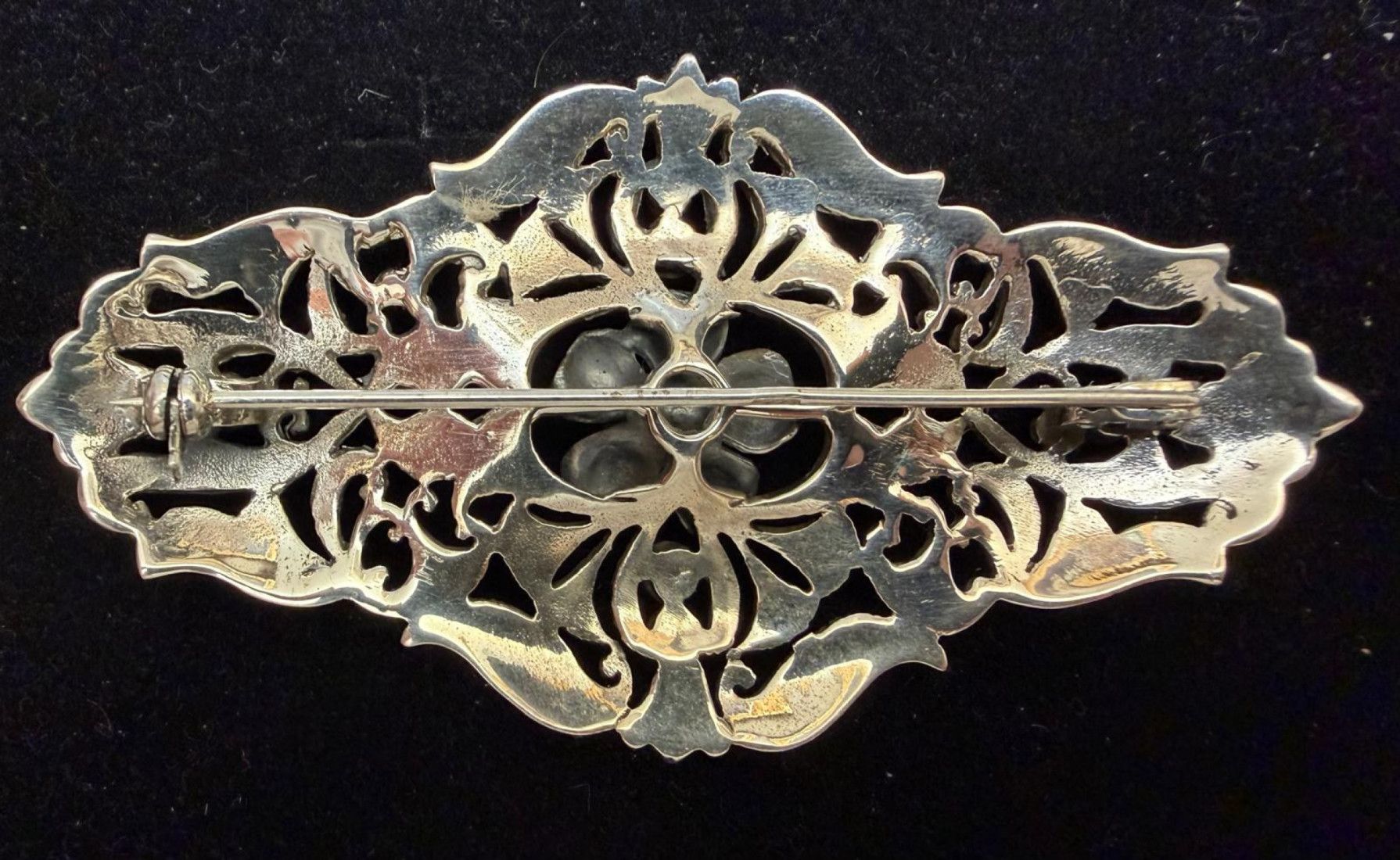 Broche plata marcasitas